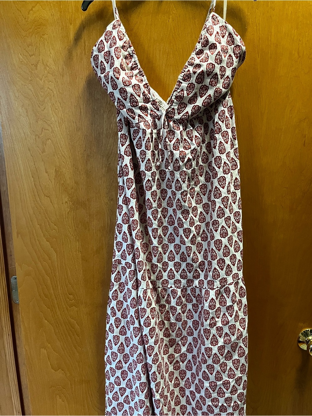 Boho Printed Maxi Dress XL Spaghetti Strap Sleeveless Summer Beach Vacation